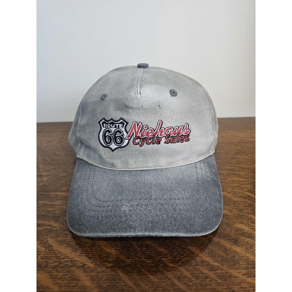 Vintage Route 66 Niehaus Cycle Sales Hat Cap Snap Back Cobra Mens One Size 90s